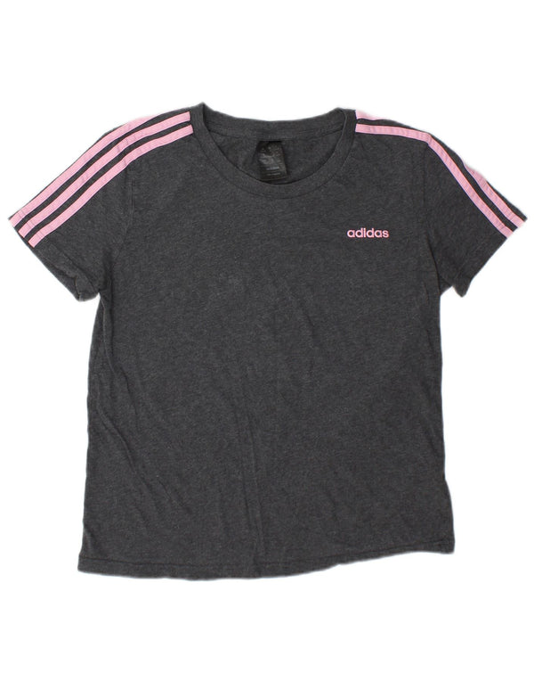 Adidas Camiseta Mujer Top UK 16/18 Grande Gris Algodón