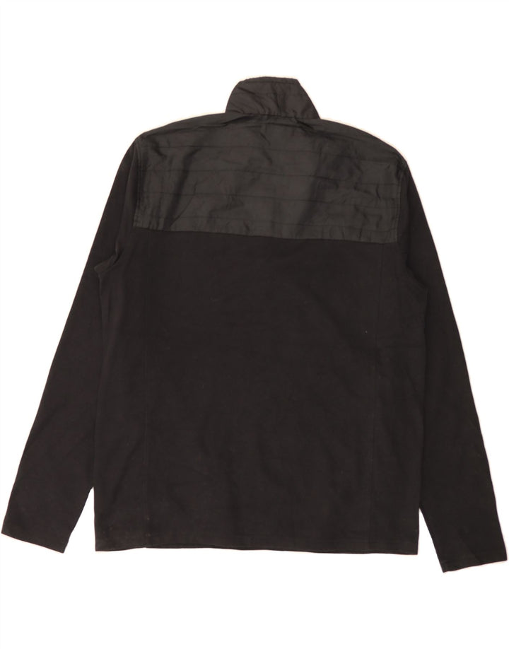 EDDIE BAUER Mens Zip Neck Pullover Tracksuit Top Medium Black Polyester Vintage Eddie Bauer and Second-Hand Eddie Bauer from Messina Hembry 
