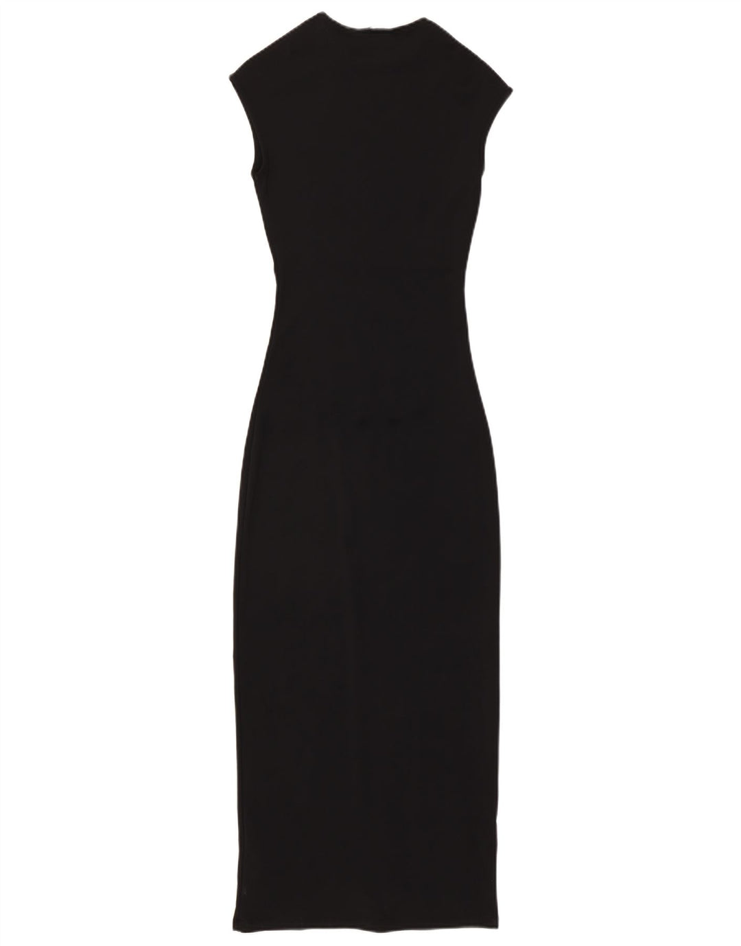 ZARA Mujer Maxi Vestido Sin Mangas UK 40 Small Poliamida Negro