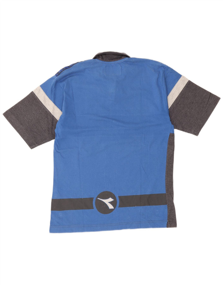Diadora Polo De Algodón Color Block Gris Medio Hombre