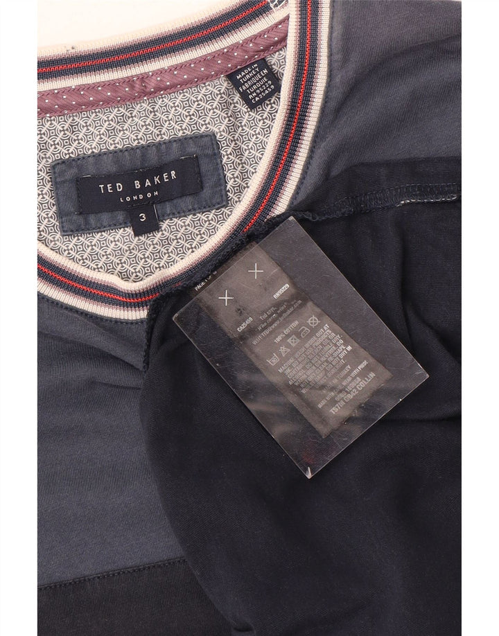 Ted Baker - Camiseta para hombre, talla 3, mediana, color azul marino, algodón