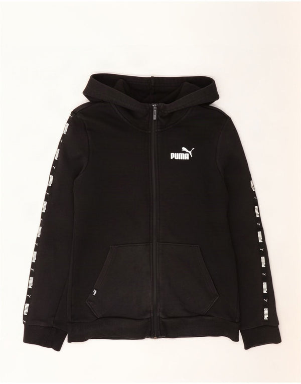 Puma - Sudadera con capucha para mujer, diseño gráfico de gran tamaño, con cremallera, talla 10, color negro