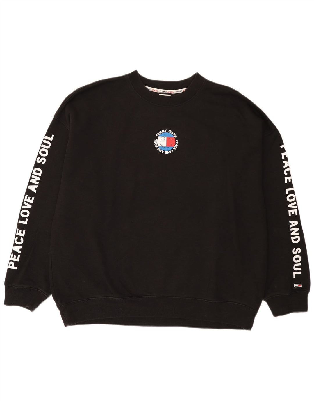 Tommy Hilfiger Sudadera Gráfica para Hombre Jumper Large Algodón Negro