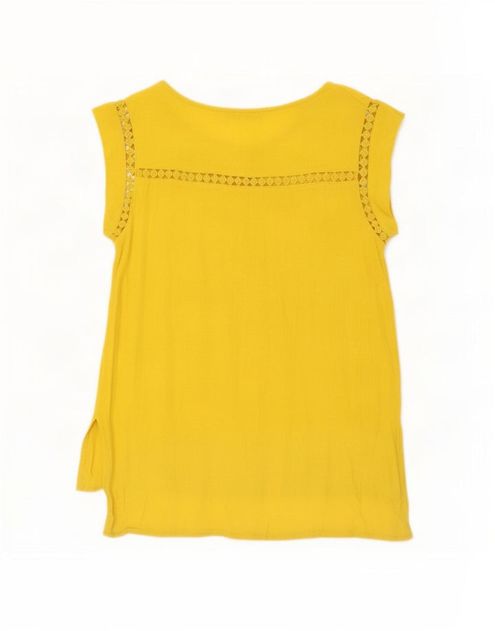 Oasis Mujer Túnica Top UK 10 Small Viscosa Amarilla