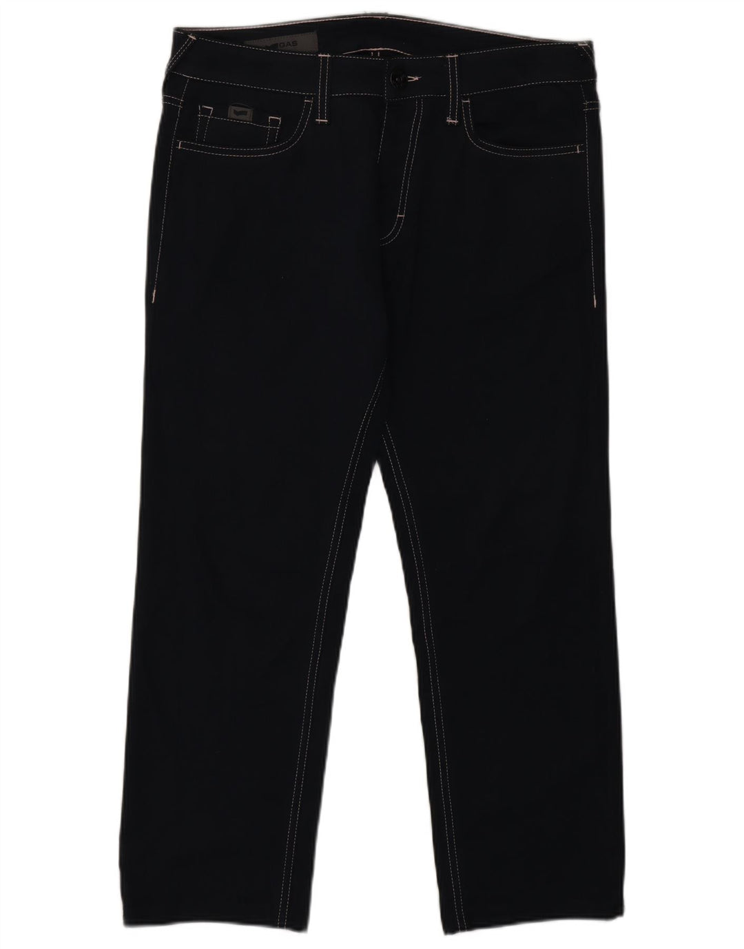 Pantalón Casual Recto Mujer GAS W32 L26 Poliéster Azul Marino