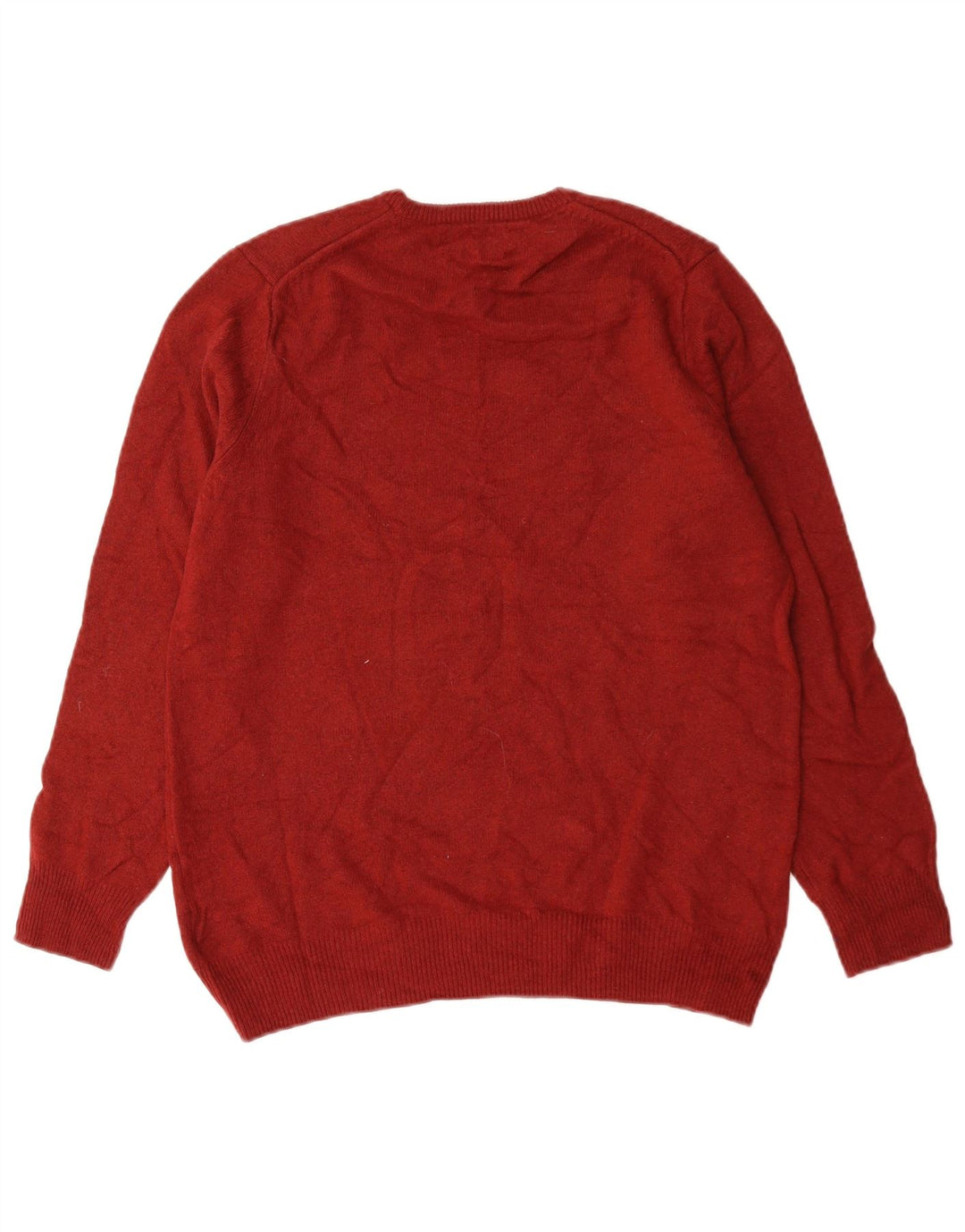 Marks & Spencer Jersey de cuello redondo para hombre de lana roja mediana