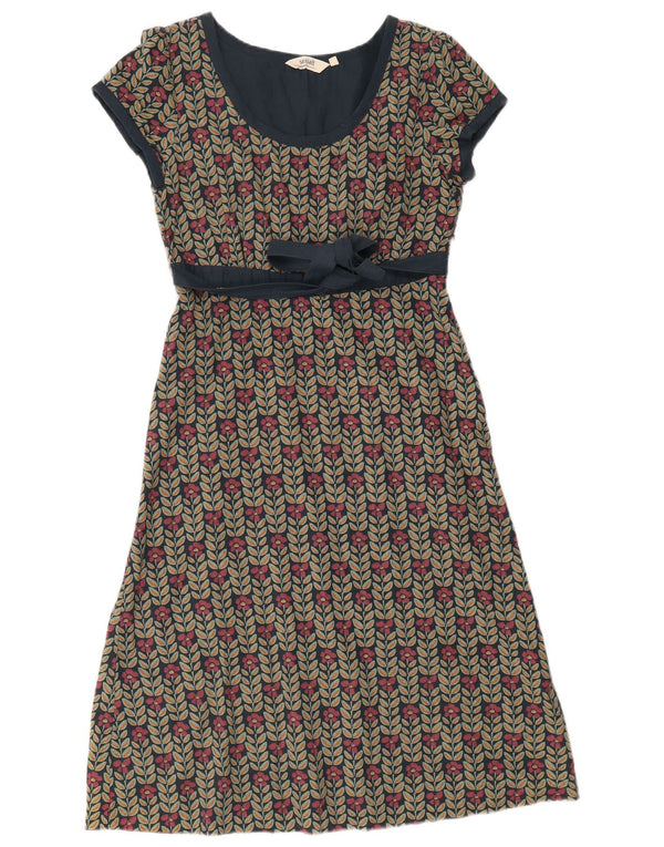 Seasalt Vestido acampanado para mujer UK 40 Pequeño Algodón floral azul marino