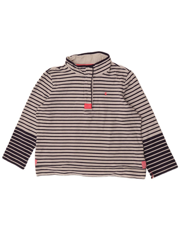 Joules - Sudadera con cuello y botones para mujer, talla 20, 2XL, algodón a rayas blancas
