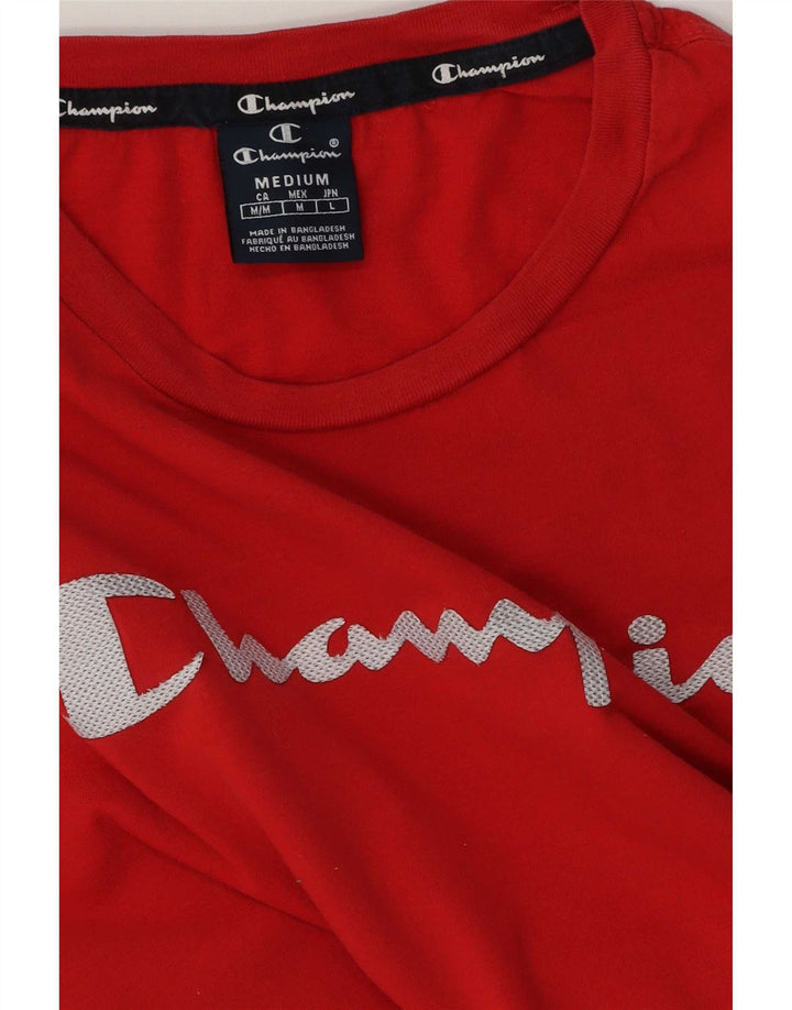 Champion Camiseta gráfica para hombre Top Medium Red Cotton