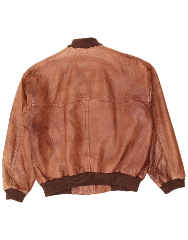 Vintage hombres chaqueta de cuero Reino Unido 40 marrón grande