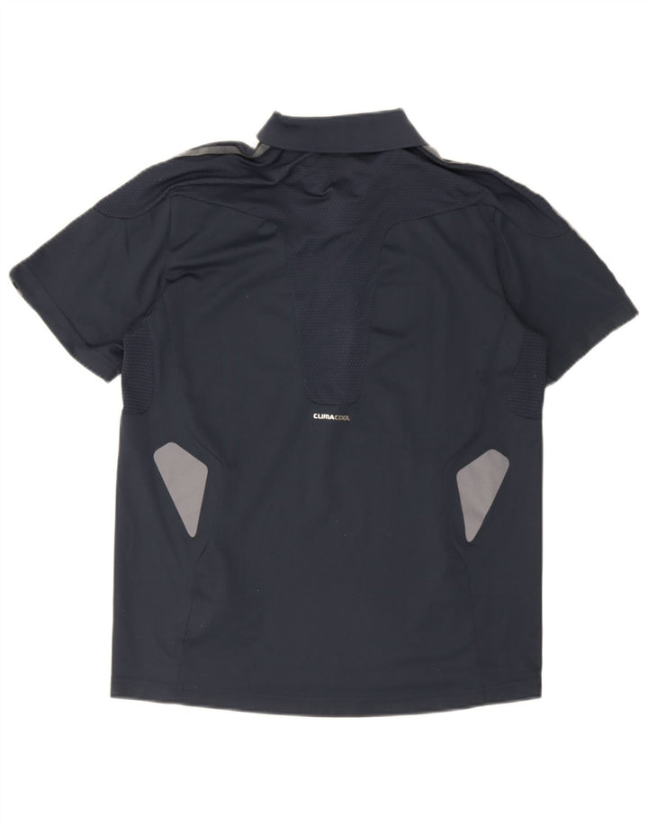 Adidas Mens Climacool Polo Shirt Pequeño Azul Marino Colorblock Poliéster