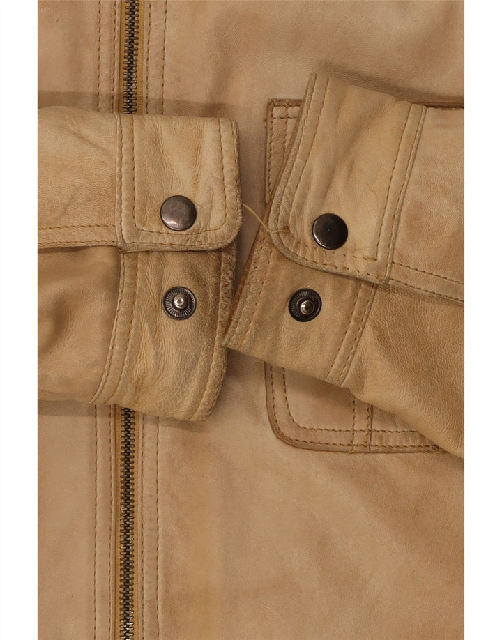 A.W.Dunmore Chaqueta de cuero para hombre UK 40 Large Beige