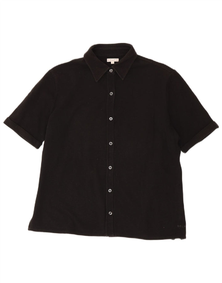 Belfe Camisa Manga Corta Mujer IT 48 XL Algodón Negro