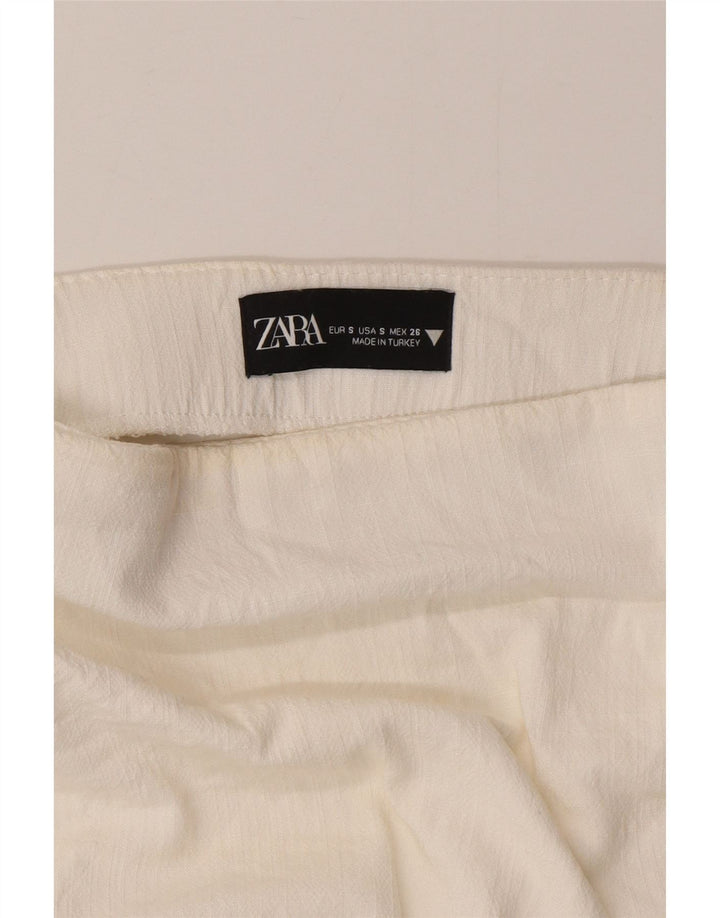 Zara Mujer Mini Falda Cruzada Pequeña W26 Blanco