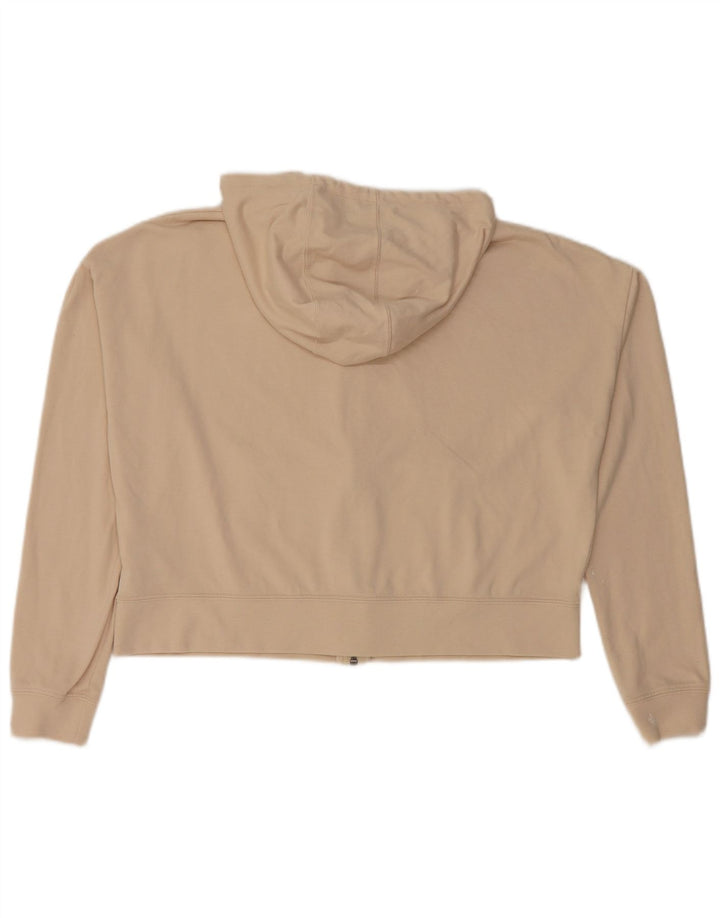 NIKE Sudadera con capucha y cremallera extragrande para mujer UK 10 Small Beige Poliéster