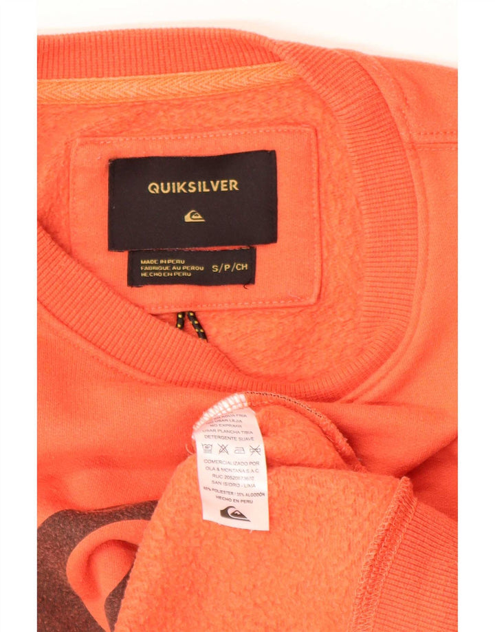 Quiksilver Mens Graphic Sudadera Jumper Small Naranja Poliéster