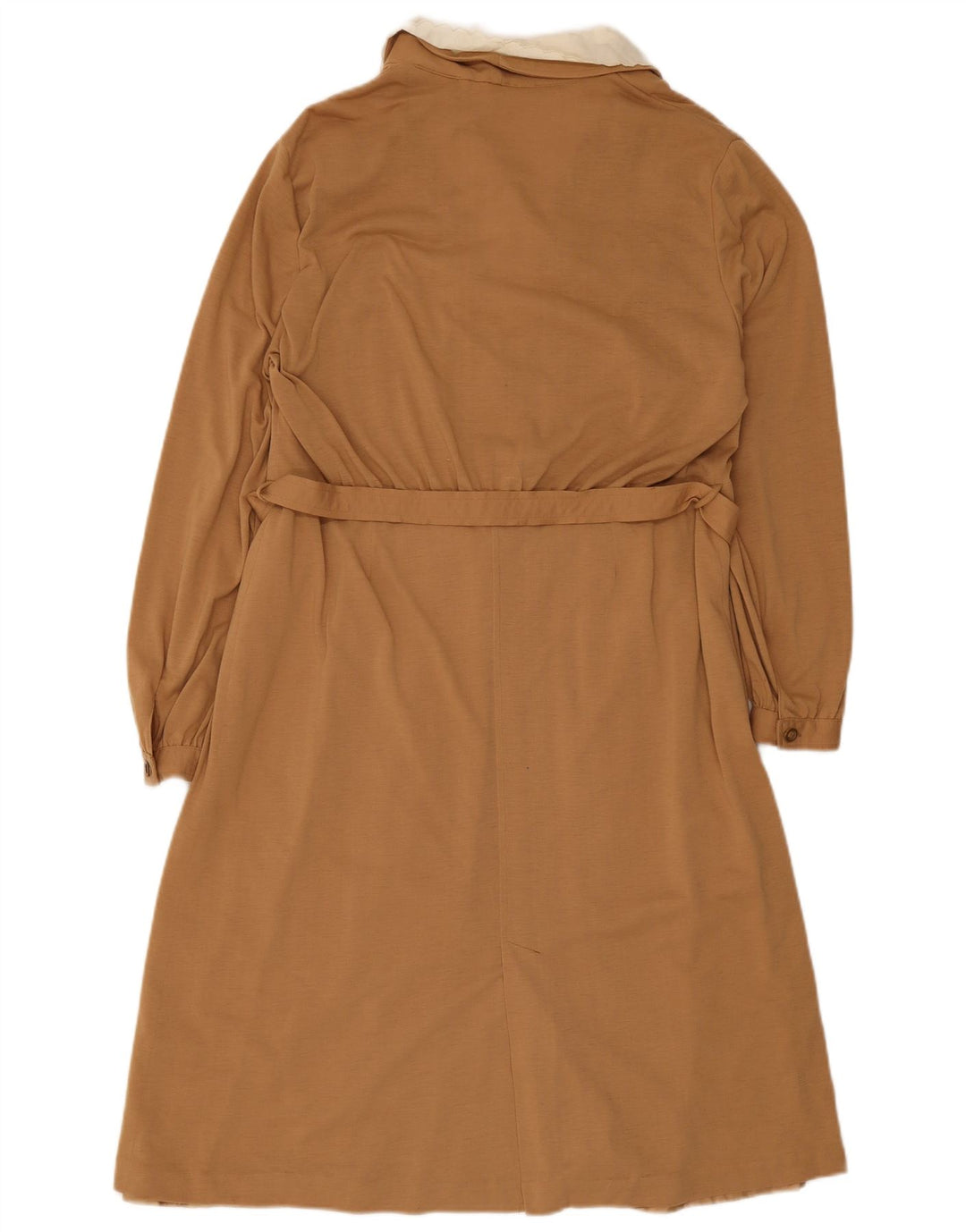Vestido básico vintage de manga larga para mujer IT 52 2XL Marrón Colorblock