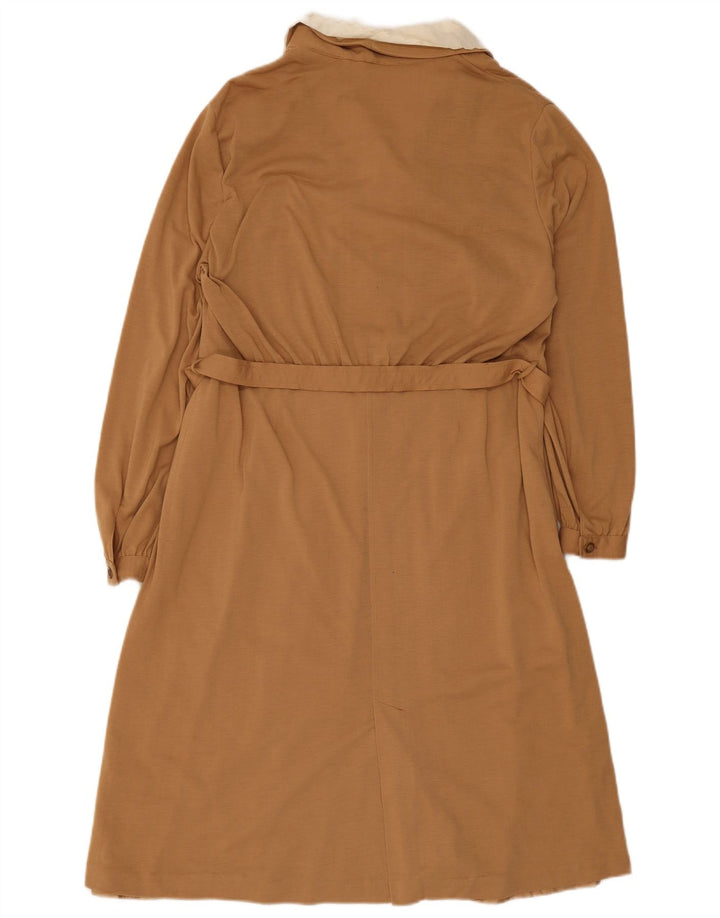 Vestido básico vintage de manga larga para mujer IT 52 2XL Marrón Colorblock