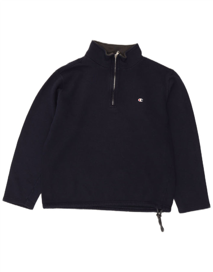 CHAMPION Sudadera con cuello y cremallera para hombre Jersey de algodón azul marino mediano