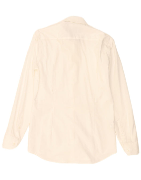 Hugo Boss Camisa Slim Fit para hombre Talla 14 1/2 37 Algodón blanco pequeño