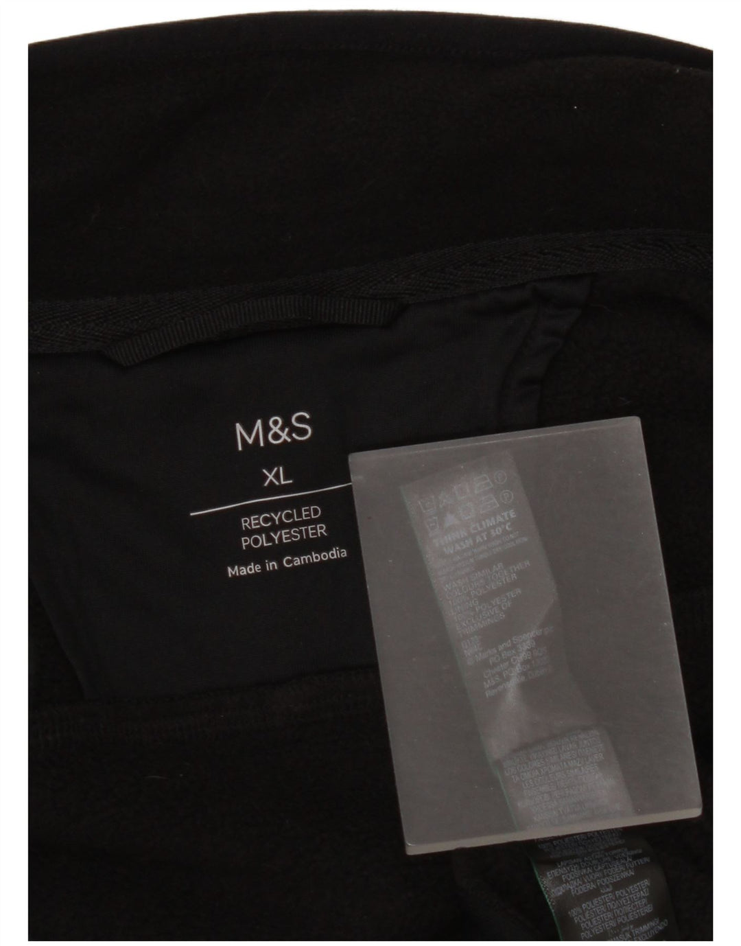 Marks & Spencer Chaqueta polar para hombre UK 42 XL Poliéster negro