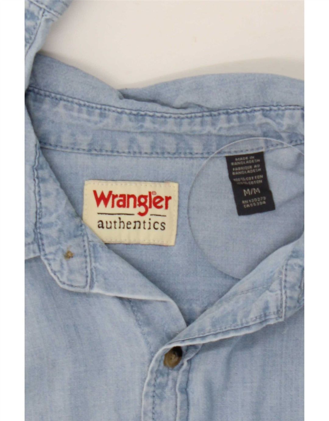 Camisa Vaquera Wrangler Hombre Algodón Azul Medio