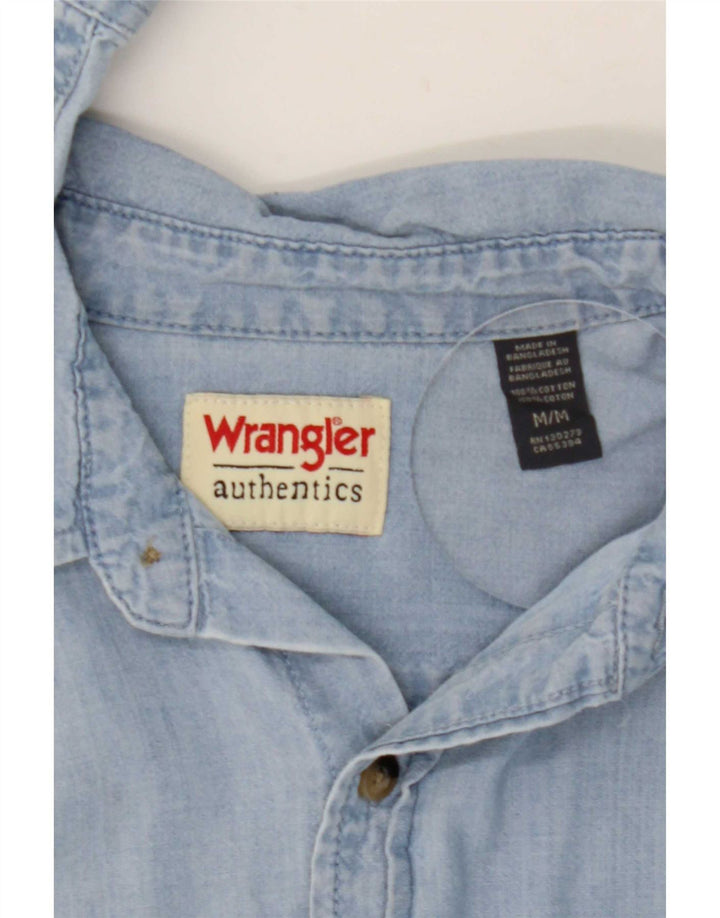Camisa Vaquera Wrangler Hombre Algodón Azul Medio