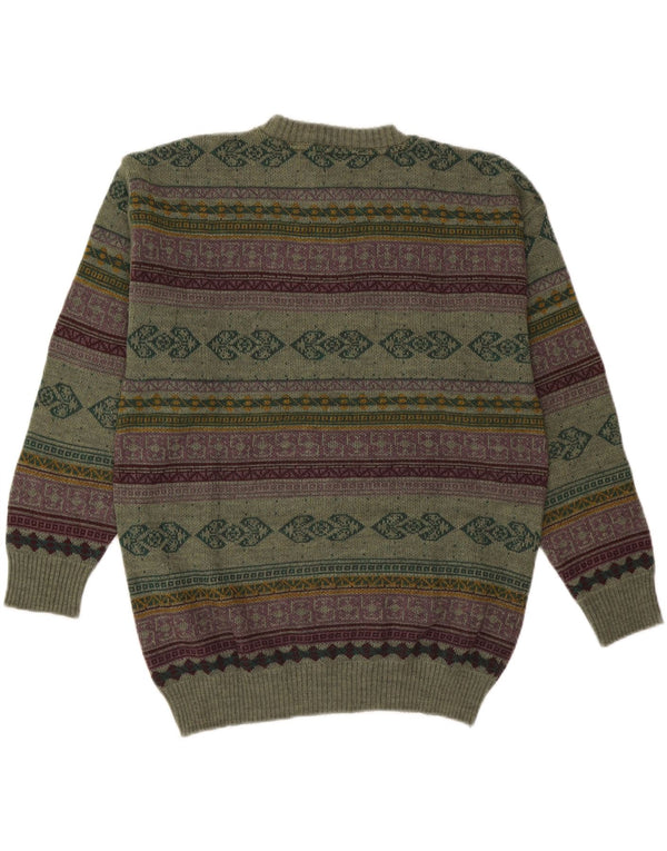 Starter Jersey De Cuello Redondo Hombre XL Lana Geométrica Verde