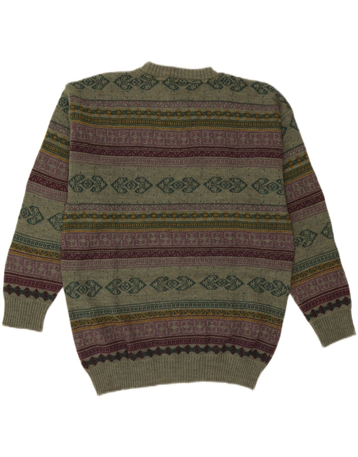 Starter Jersey De Cuello Redondo Hombre XL Lana Geométrica Verde