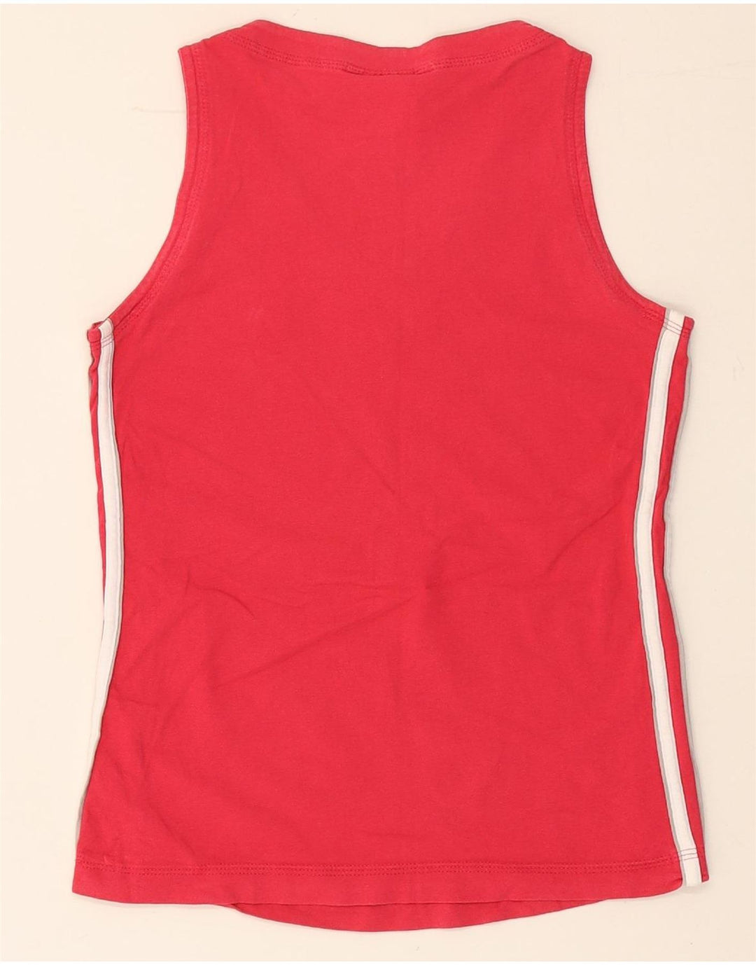 Adidas Mujer Chaleco Top UK 10 Pequeño Algodón Rojo