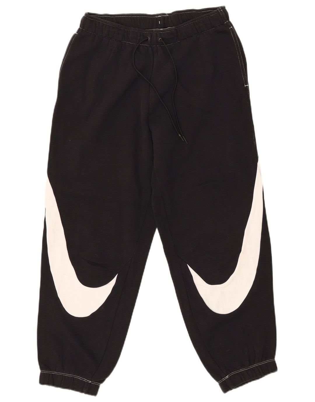 NIKE Mujer Graphic Chándal Pantalones Joggers UK 10 Small Negro Algodón