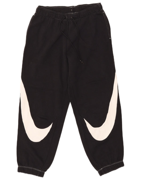 NIKE Mujer Graphic Chándal Pantalones Joggers UK 10 Small Negro Algodón
