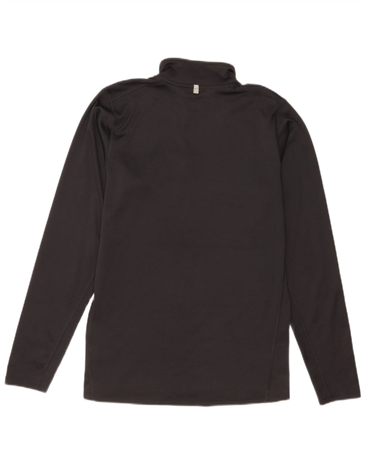 Nike - Camiseta para correr con cremallera y cuello para hombre, manga larga, poliéster negro mediano