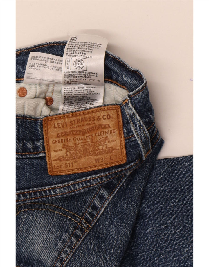 Levi's Hombre 511 Slim Jeans W36 L32 Algodón Azul