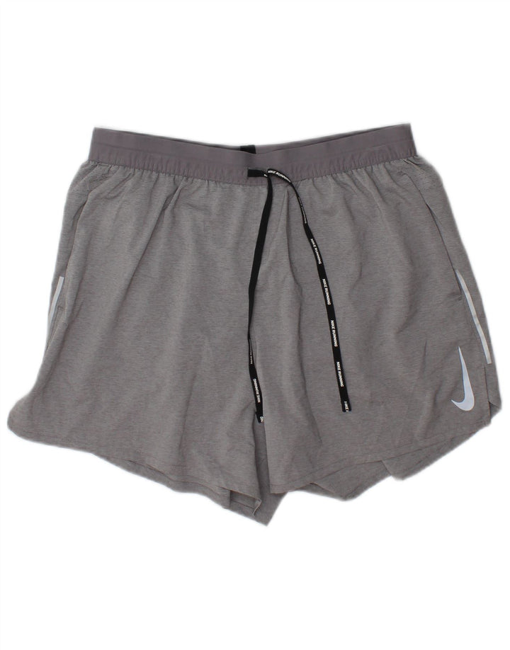 Nike - Pantalones cortos deportivos Dri Fit para hombre, poliéster gris grande