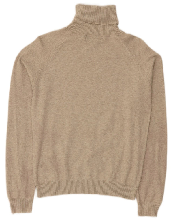 Zara - Jersey con cuello vuelto para mujer, talla 40, talla grande, color beige