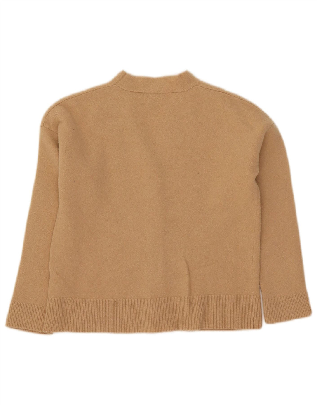 Massimo Dutti Suéter Cárdigan Corto para Mujer UK 42 Lana Beige Mediana