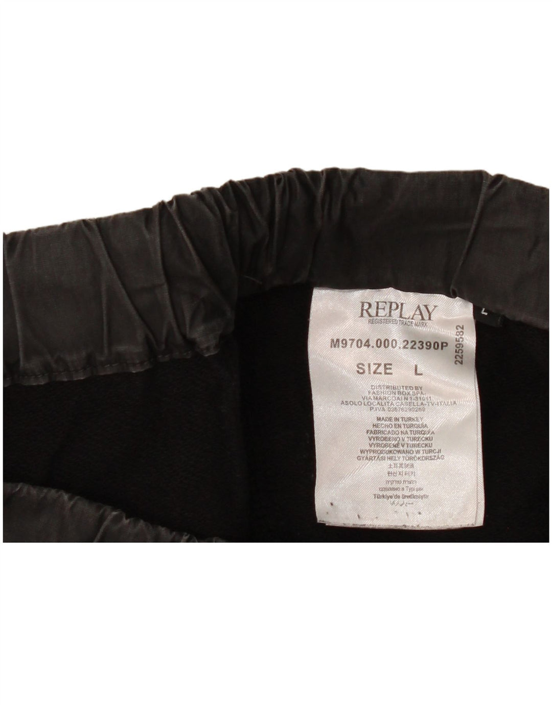 REPLAY Pantalones cortos chinos para hombre grande W34 algodón negro