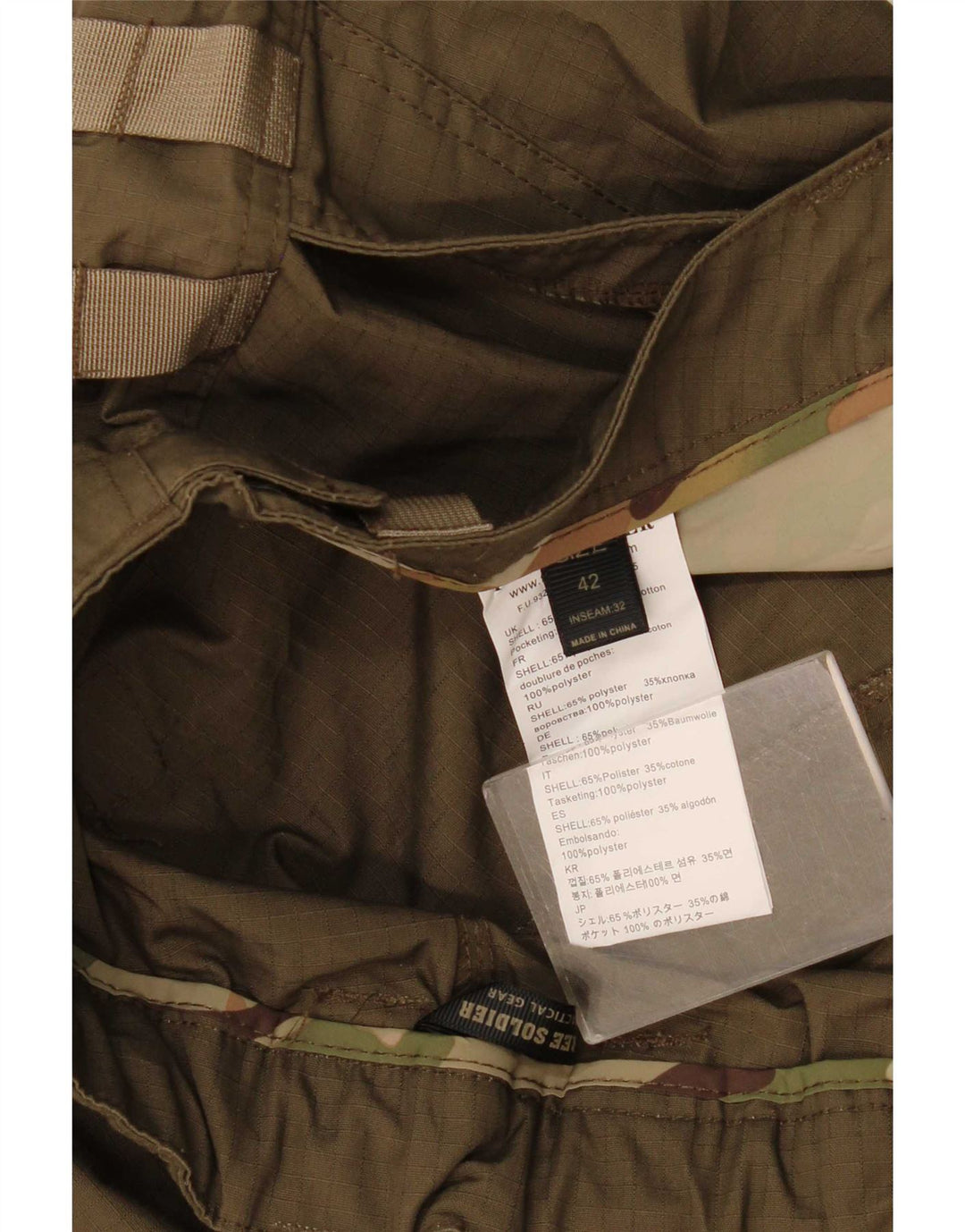Free Soldier Pantalones cargo ajustados para hombre W42 L33 Poliéster caqui