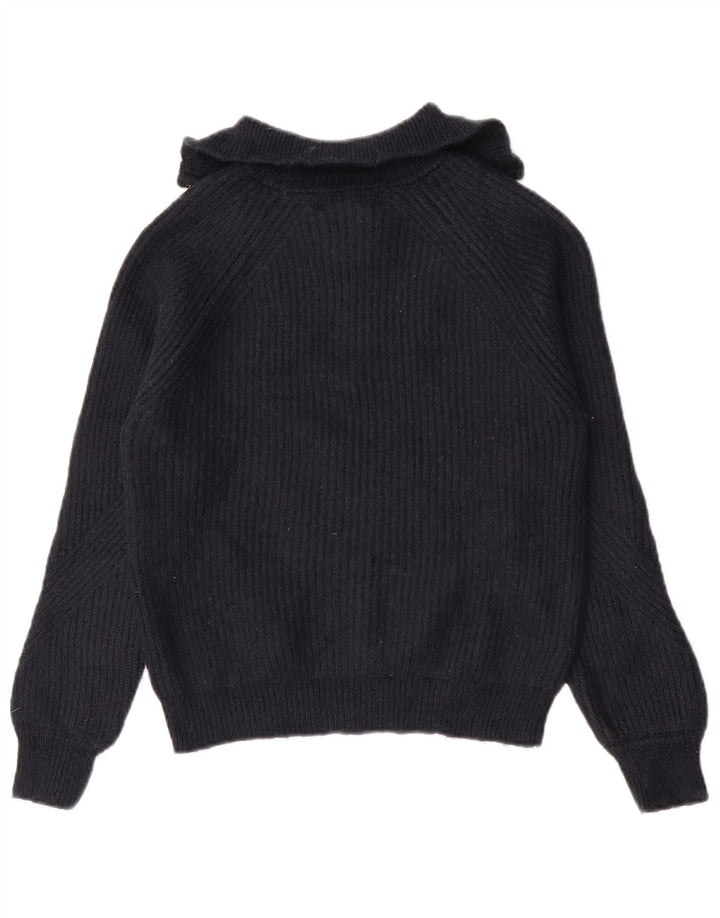 Marks & Spencer Jersey con cuello y cremallera para mujer UK 10 Small Azul marino