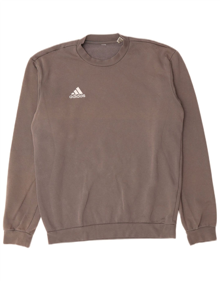 Adidas Hombre Sudadera Jumper Gris Medio Algodón