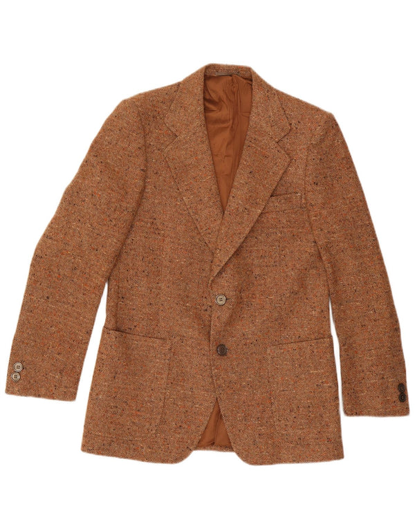 Vintage hombres 2 botones Blazer chaqueta IT 50 grande marrón moteado