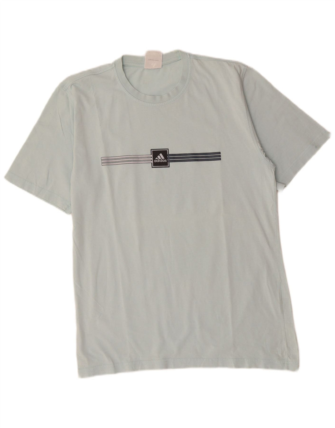 ADIDAS Camiseta Hombre Top Algodón Rayas Azul Medio