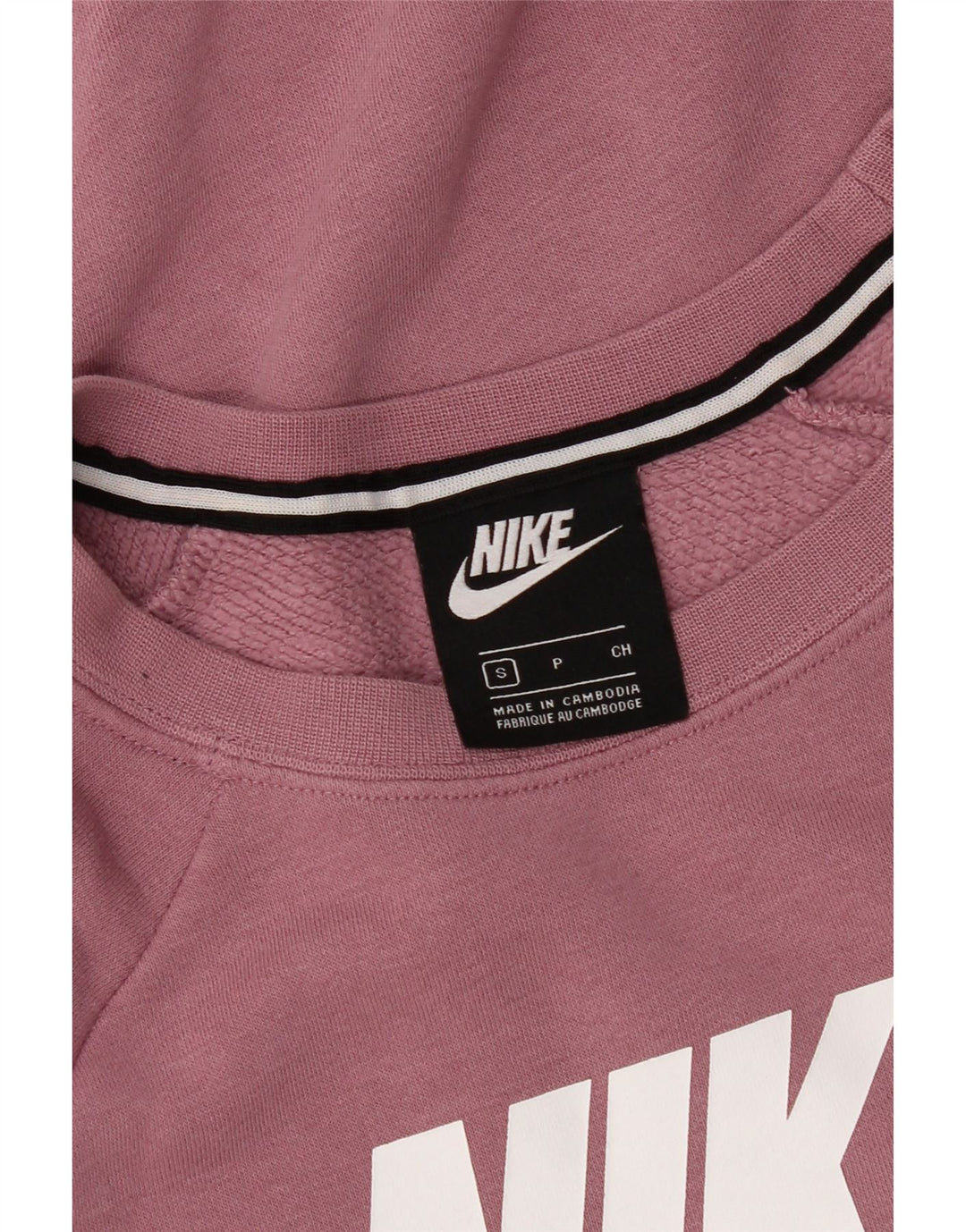 NIKE Womens Oversized Graphic Sweatshirt Jumper UK 10 Small Pink Vintage Nike and Second-Hand Nike from Messina Hembry 