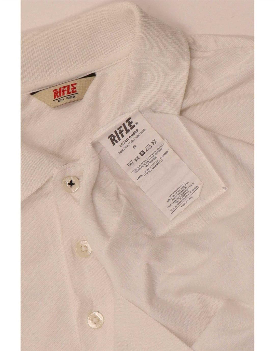 Rifle Polo Hombre Algodón Blanco Mediano