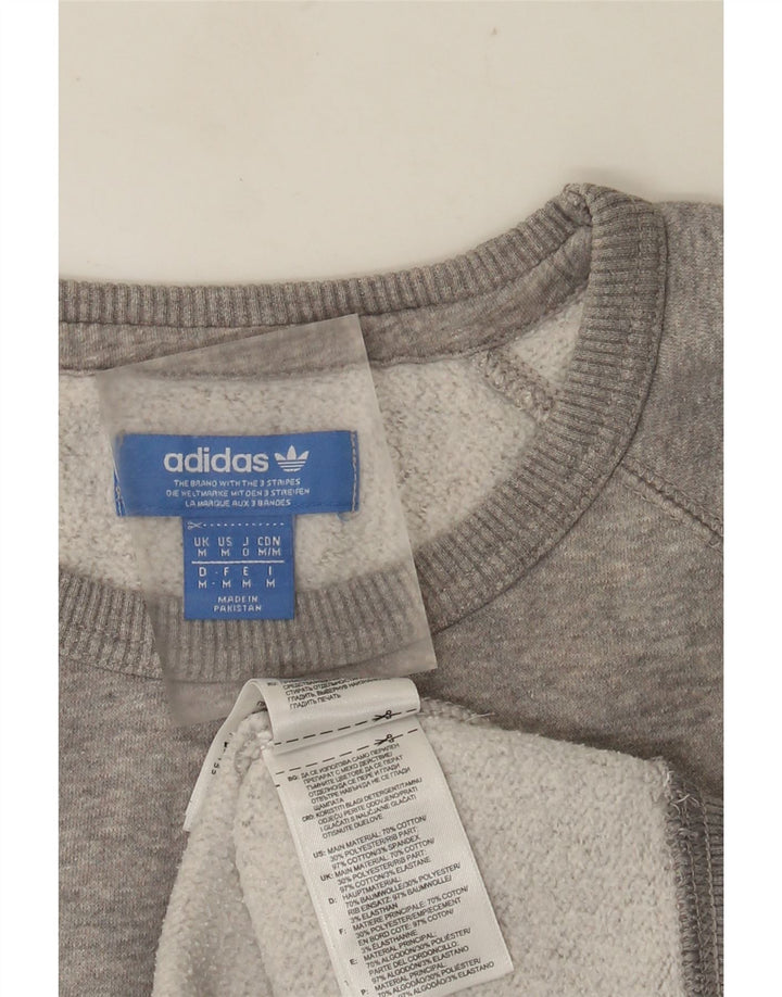ADIDAS Hombre Sudadera Gráfica Jumper Algodón Moteado Gris Medio