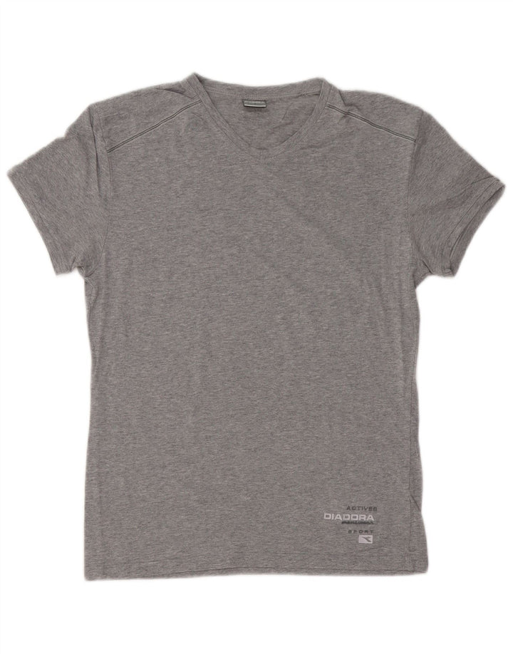 Diadora Camiseta Hombre Top Small Gris Algodón