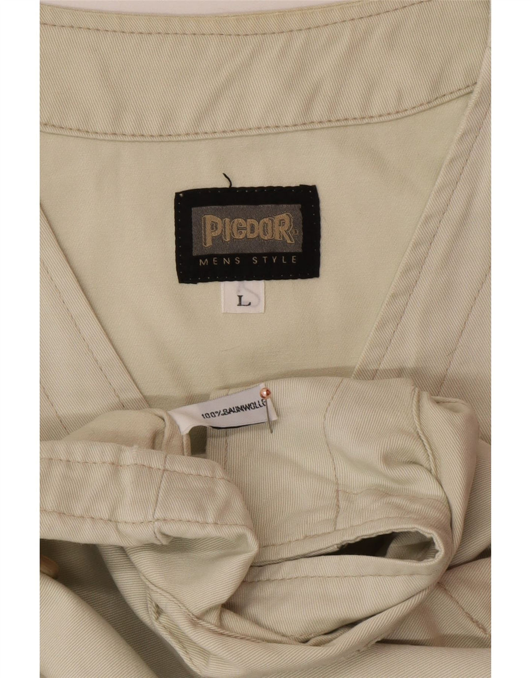 PICDOR Chaleco utilitario para hombre UK 40 Grande Algodón beige