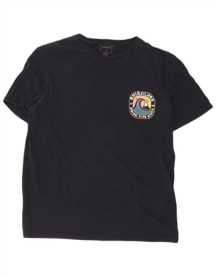 Quiksilver Hombre Camiseta Gráfica Top Medium Azul Marino Algodón