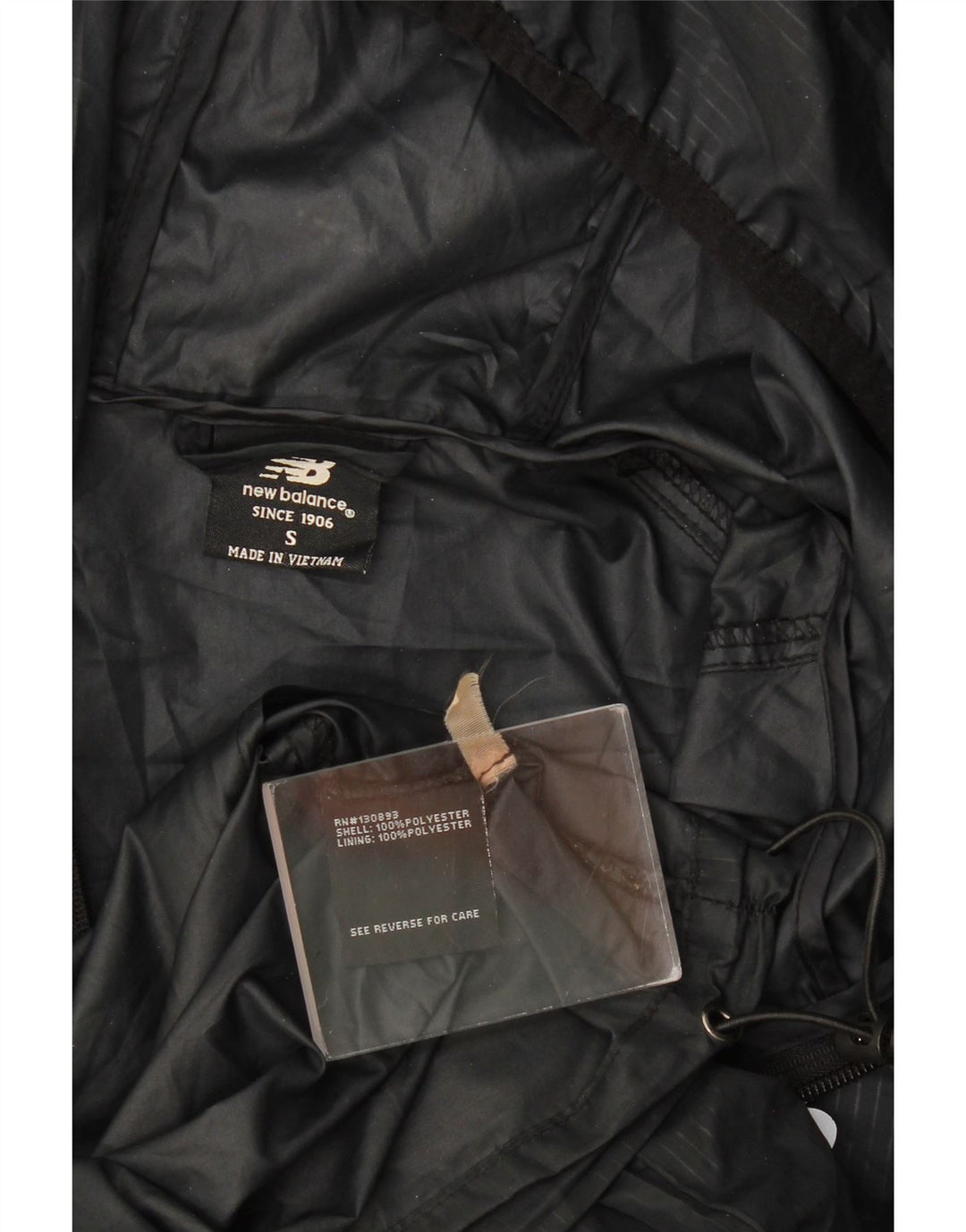 New Balance Chaqueta impermeable con capucha gráfica para hombre UK 36 Small Poliéster negro